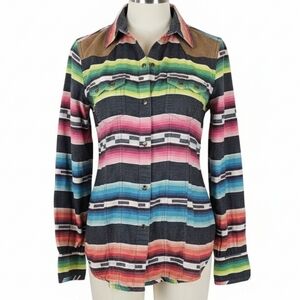 Tasha Polizzi Multicolor Striped Button Down Shirt